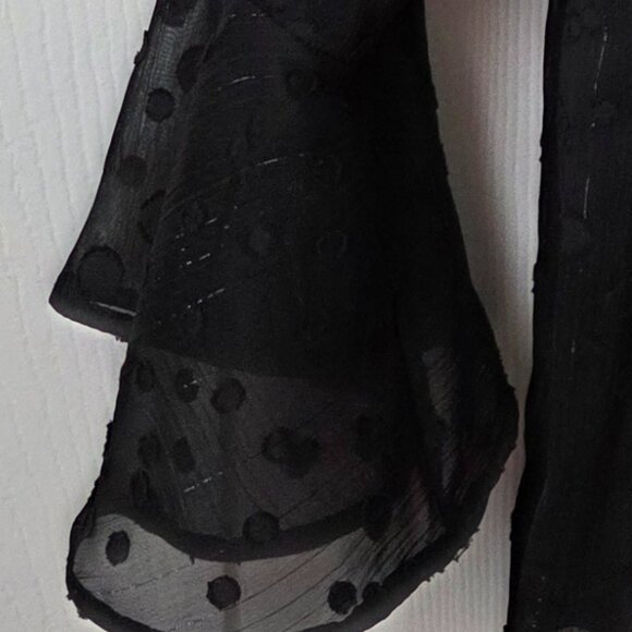 NWT BCX Juniors Round-Neck Sheer Flare-Sleeve Blouse XS - Picture 5 of 10